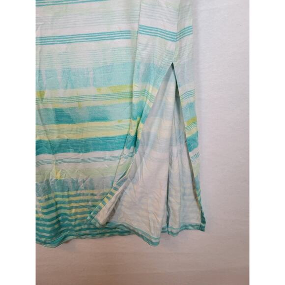 J Jill Womens Seafoam Free Flow Tank Midi Dress Size XL Green Striped Beachy - Picture 3 of 9